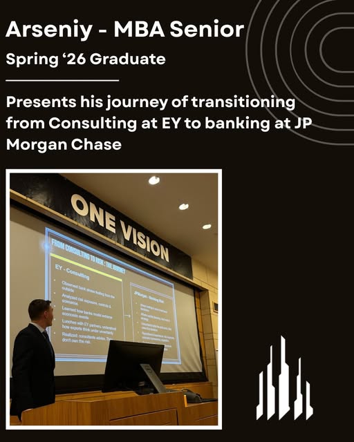Guest speaker sharing a career journey in a Penn State classroom